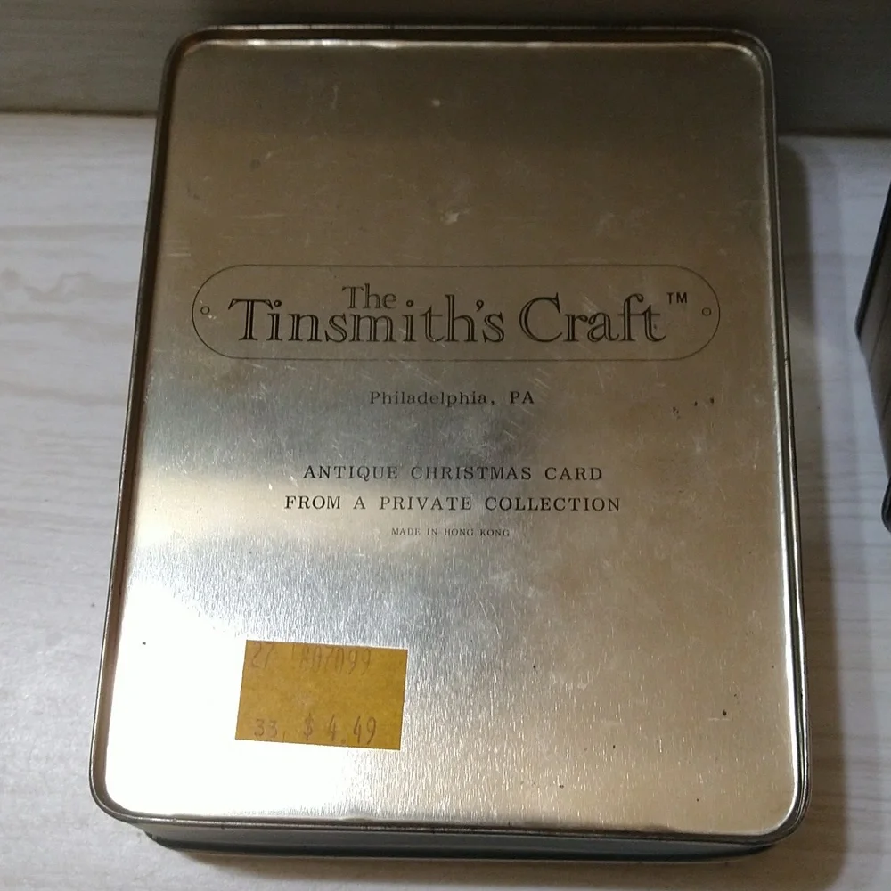 Vintage 2 RARE Chocolat Lindt & The Tinsmith's Craft Tin Storage Cans